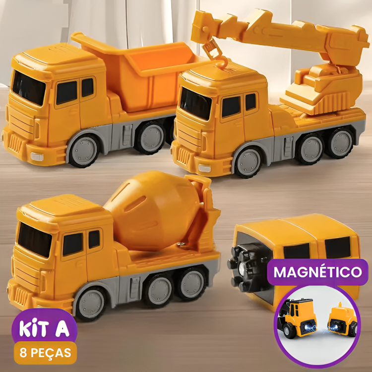 ConstructPlay™ - Carrinho de Montagem Magnética para Robô