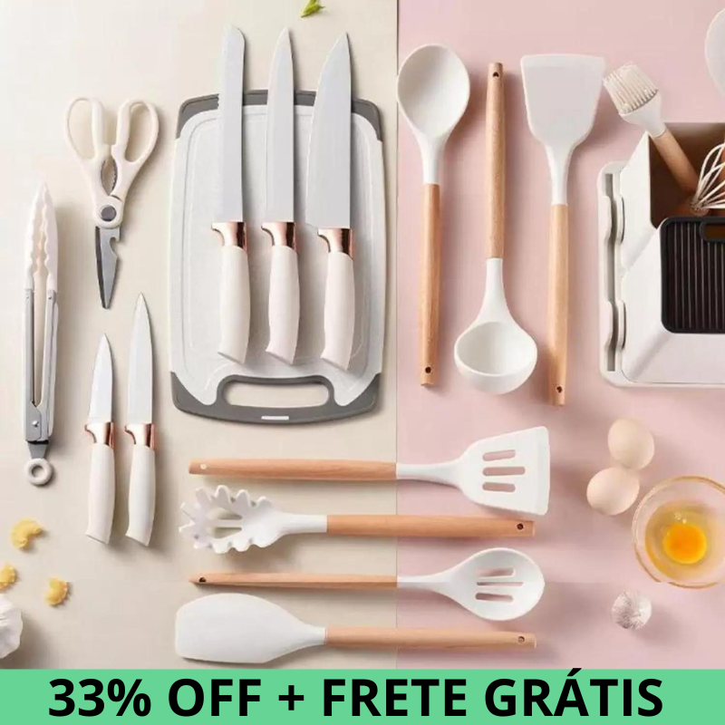 Kit de Cozinha 19 Peças de Silicone Premium [ULTIMAS UNIDADES]