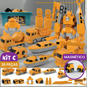 ConstructPlay™ - Carrinho de Montagem Magnética para Robô