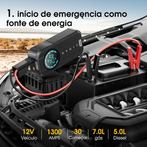 Safe Charger Pro™ - Carregador de Bateria + Compressor de Ar